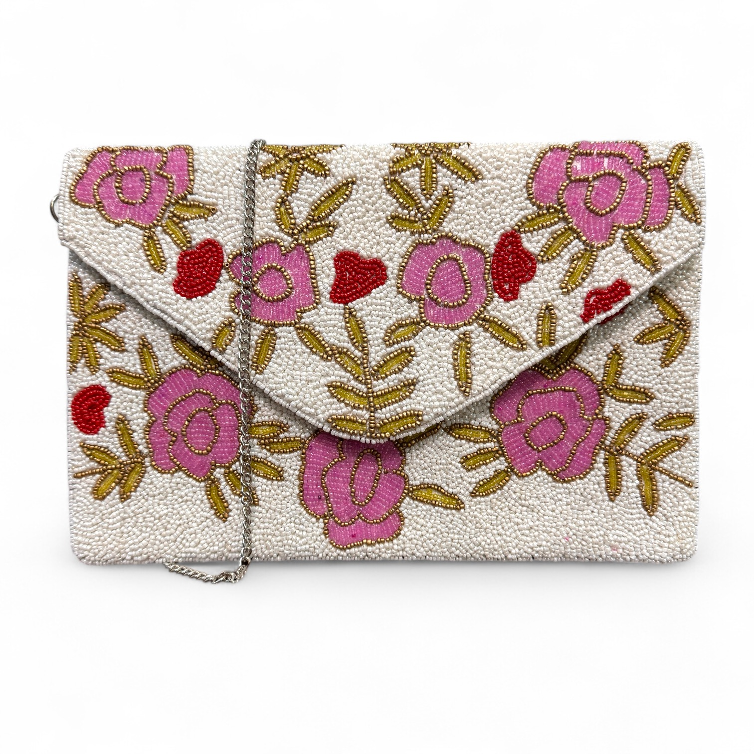 Pink Flower Clutch Bag