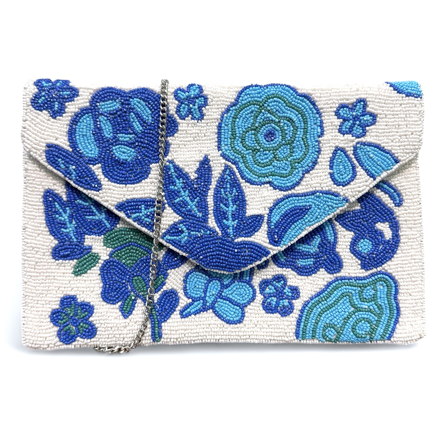 Blue Flower Clutch Bag